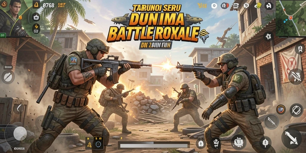 Skrinsut gameplay seru di 8768 Battle Royale.