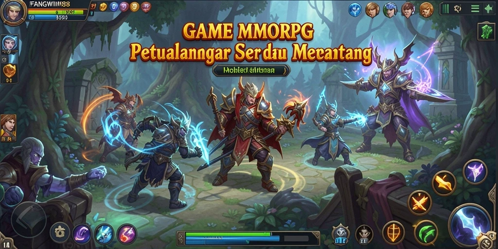 Tangkapan layar gameplay FANGWIN88 menampilkan aksi pertarungan seru di dunia fantasi.
