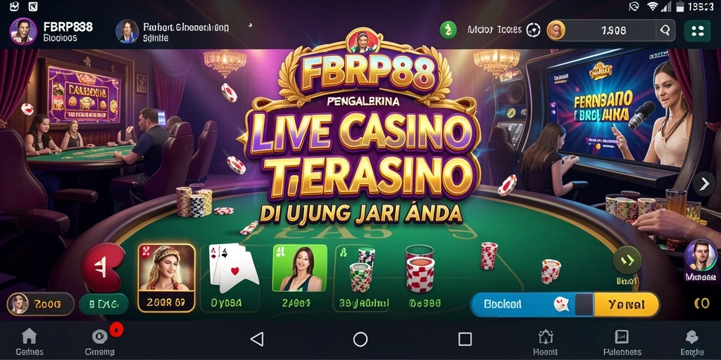Tampilan utama FBRP88 menunjukkan dealer langsung dalam aksi permainan Live Casino.