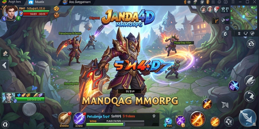 Screenshot gameplay JANDA4D menampilkan pertarungan epik dalam dunia MMORPG.