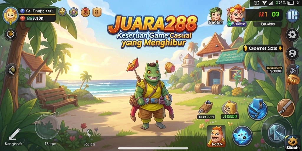 Tampilan gameplay JUARA288 yang ceria dan menghibur.