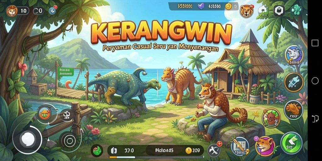 Tampilan gameplay KERANGWIN yang cerah dan menarik.