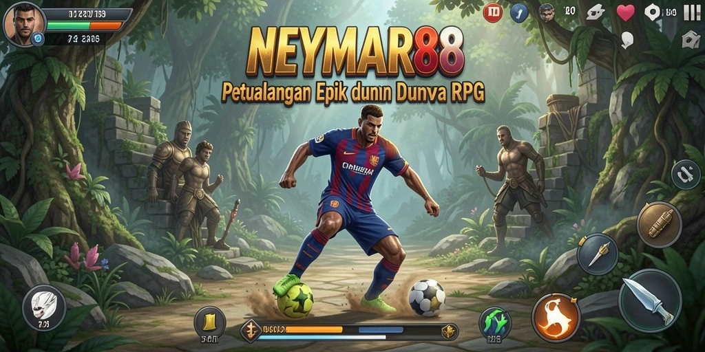 Tampilan gameplay mendebarkan dari NEYMAR88 dengan karakter dan pertempuran strategi.