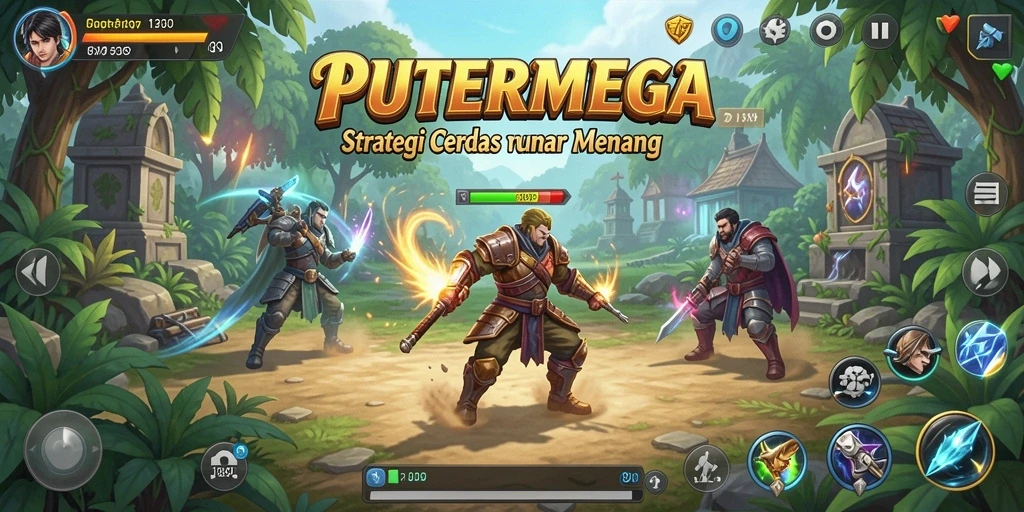 Screenshot gameplay menunjukkan aksi taktis yang mendalam dalam PUTERMEGA.