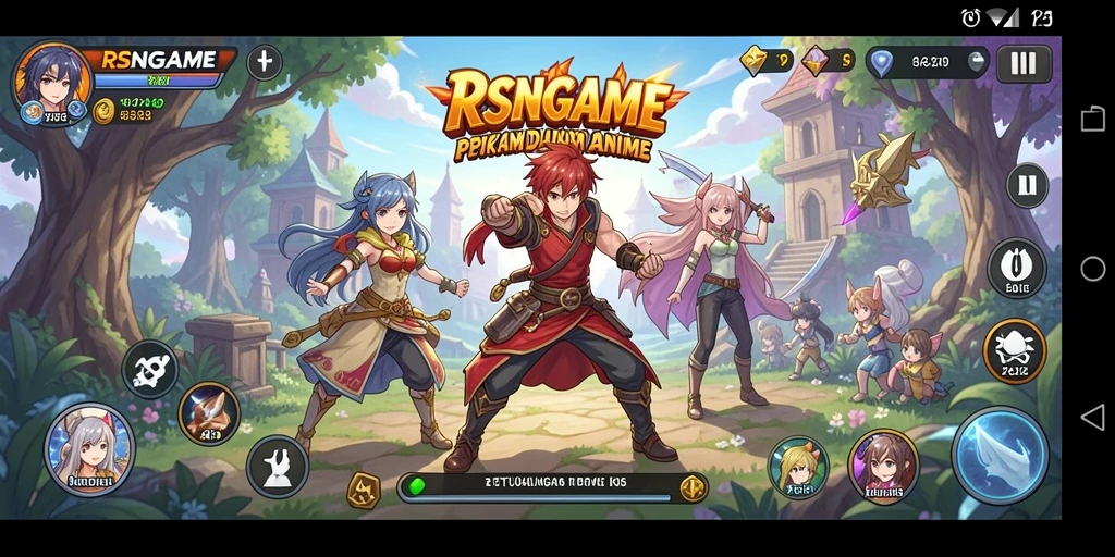 Screenshot RSNGAME menampilkan karakter Anime dalam pertempuran seru.