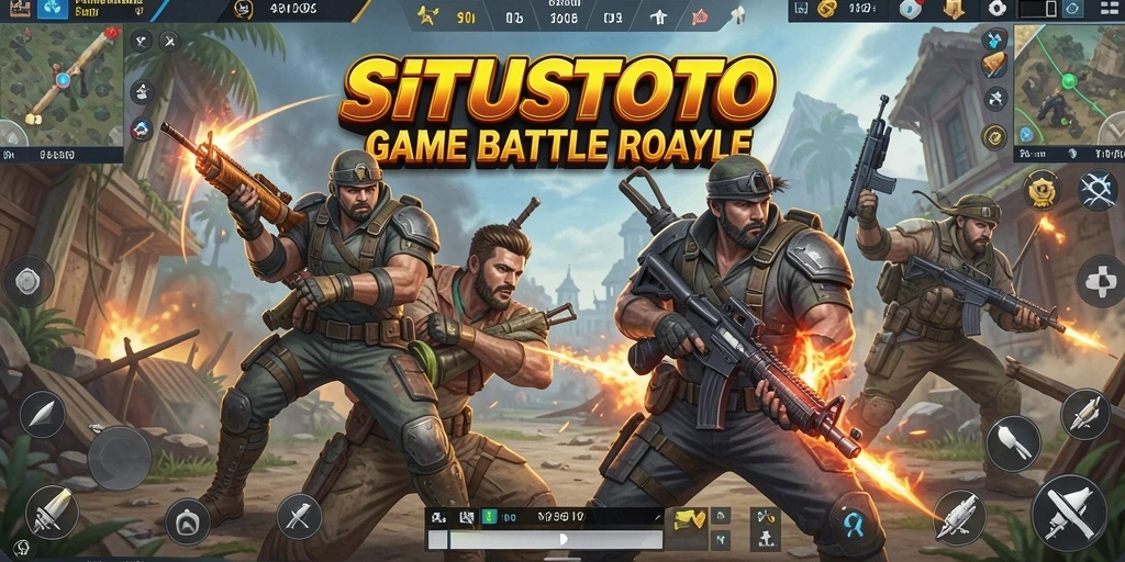 Screenshot gameplay SATUSTOTO menampilkan momen pertempuran seru di medan perang.