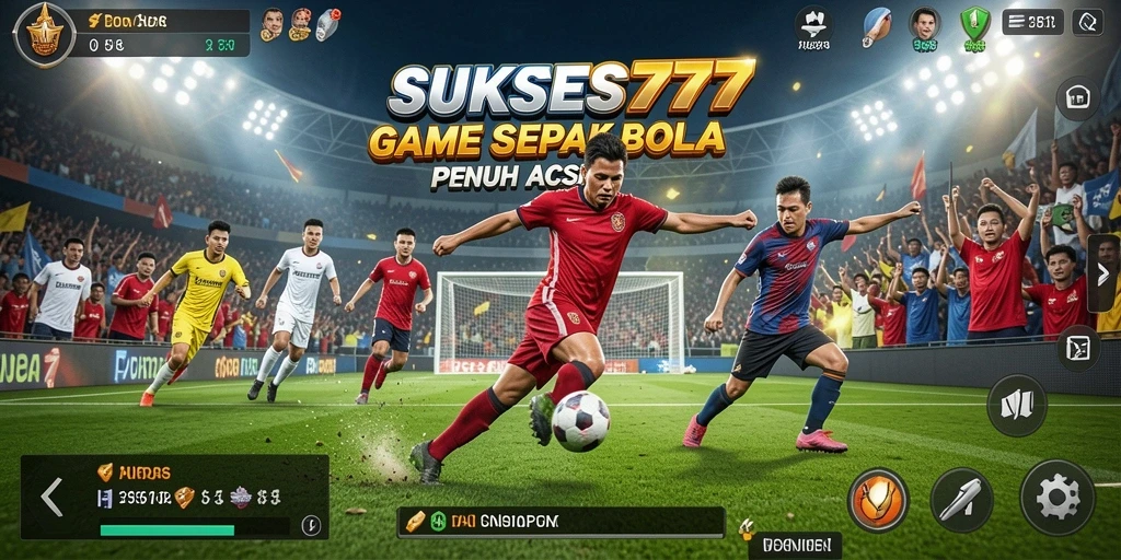 Tampilan gameplay menarik dari SUKSES777 yang penuh aksi sepak bola.